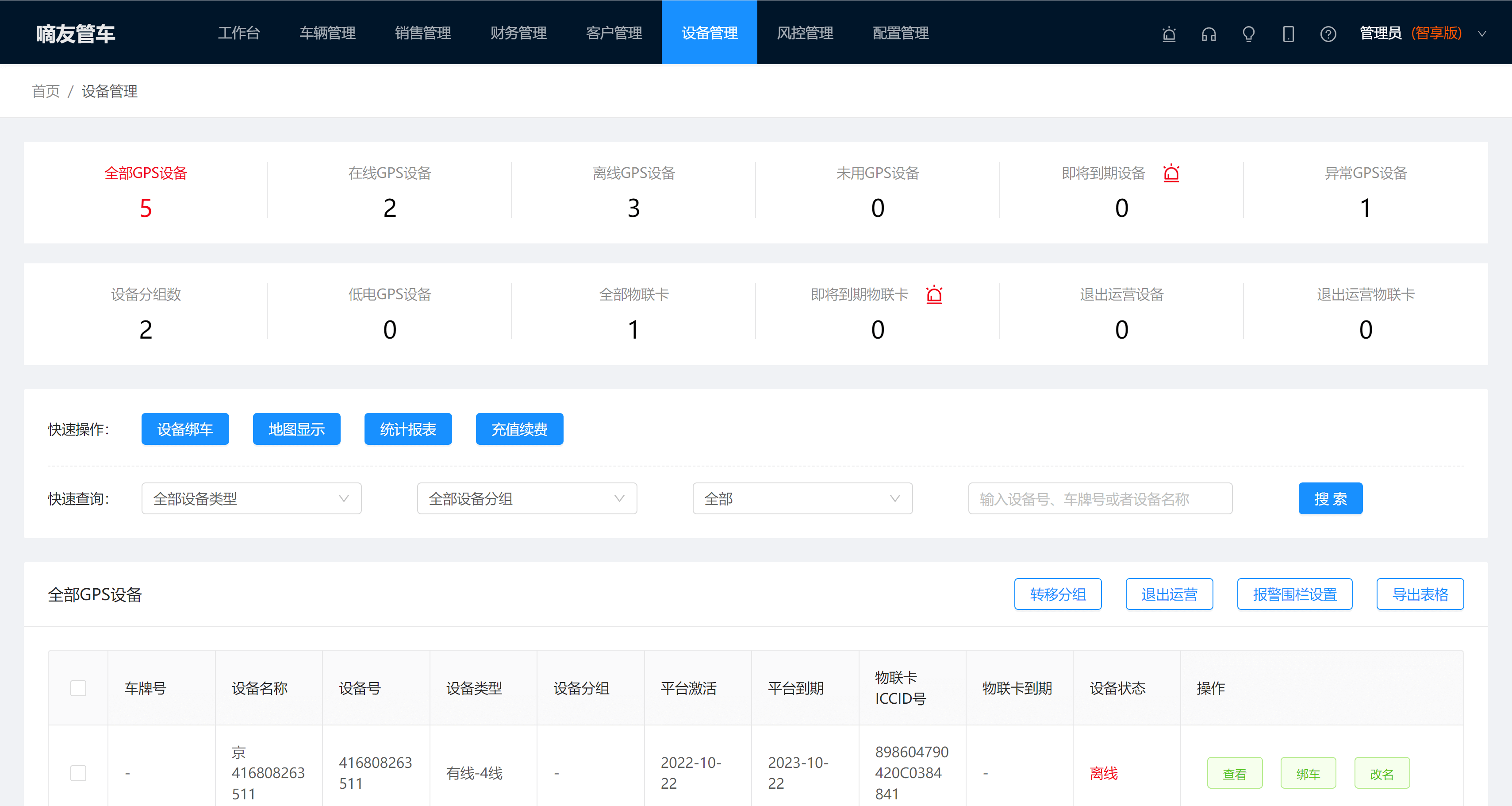 GPS设备管理